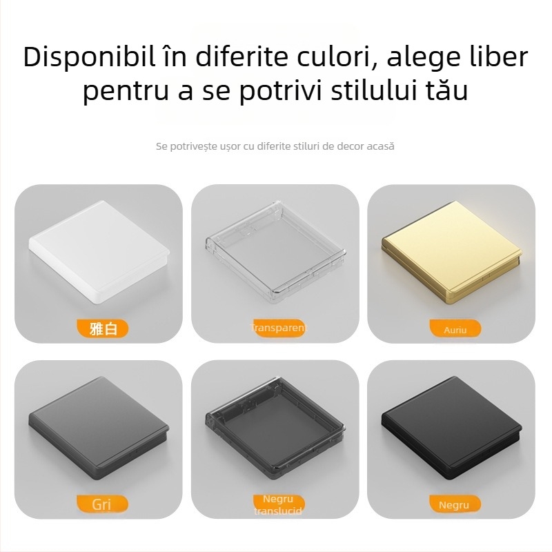 Capac impermeabil tip 86 pentru întrerupătoare și prize în baie, montaj cu bandă adezivă, carcasă PC (Ouben)