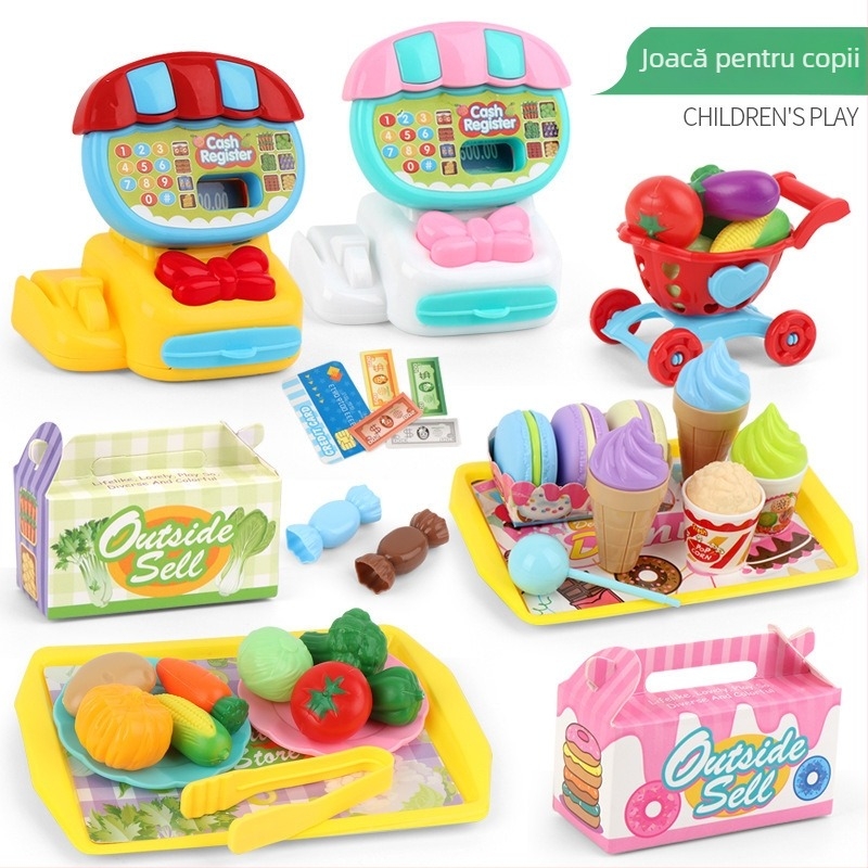 Casieră de jucărie simulată pentru copii cu calcul în timp real, sunet și lumină — set educațional multifuncțional pentru 4–6 ani (Material: plastic; Tip: casierie simulată; Funcții: calcul în timp real cu sunet și lumină)