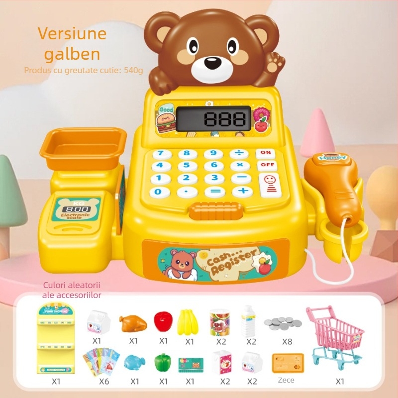 Casieră de jucărie simulată pentru copii cu calcul în timp real, sunet și lumină — set educațional multifuncțional pentru 4–6 ani (Material: plastic; Tip: casierie simulată; Funcții: calcul în timp real cu sunet și lumină)