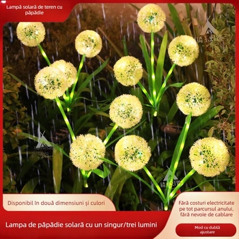 Lampă solară LED pentru grădină, în formă de ceapă verde, rezistentă IP65, telecomandă, iluminat exterior pentru peisaj