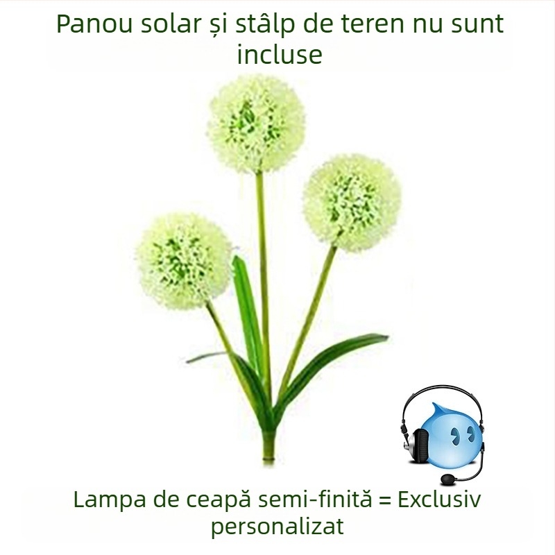Lampă solară LED pentru grădină, în formă de ceapă verde, rezistentă IP65, telecomandă, iluminat exterior pentru peisaj