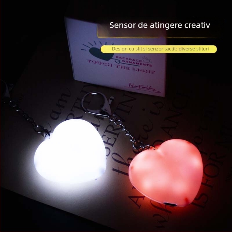 Lampă de noapte pentru breloc cu senzor de atingere, baterie încorporată reîncărcabilă, carcasa ABS, 36V, forme: labă de pisică, nori, rotund