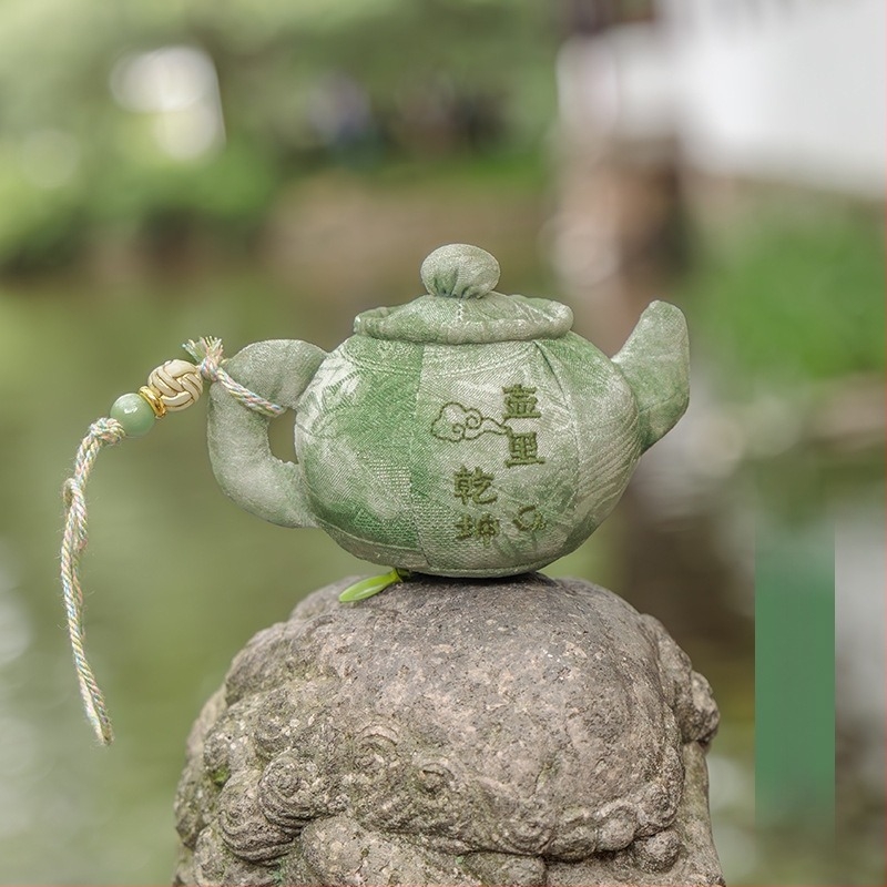 Qian Li – pandant cu săculeț parfumant pentru ceainic, țesătură la comandă, stil nou chinezesc, semi-artizanal și semi-mecanic