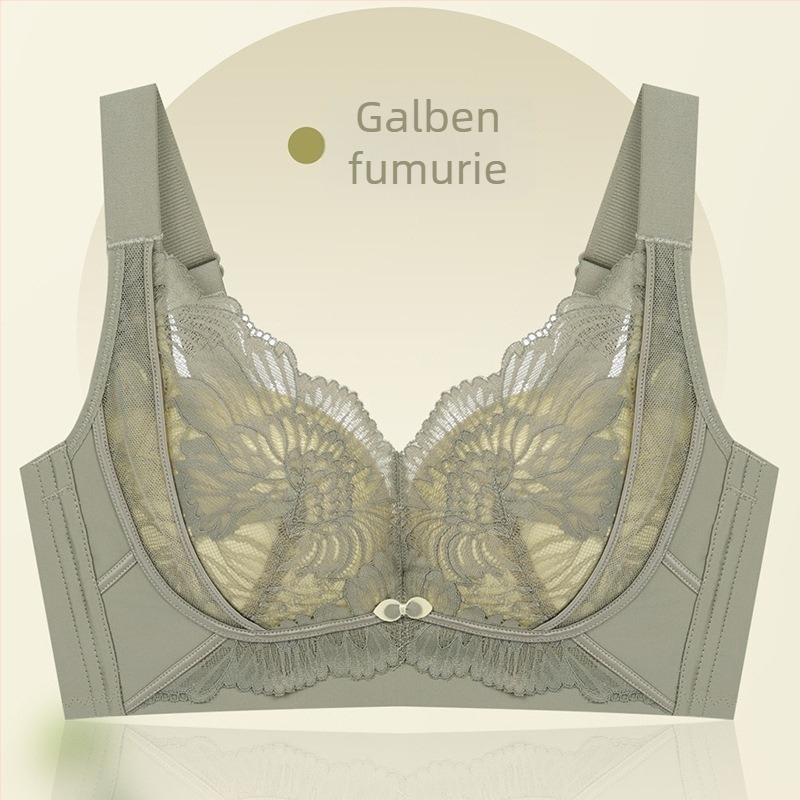 Sutien din dantelă pentru femei, Push-Up, bretele reglabile, respirabil, susținere laterală — cupă cu formă medie, închidere la spate cu cinci rânduri de cârlige