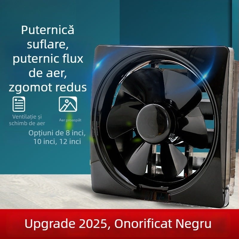 Ventilator de evacuare tip fereastră pentru bucătărie și baie, 1000W, 220V, 50Hz, montaj suspendat