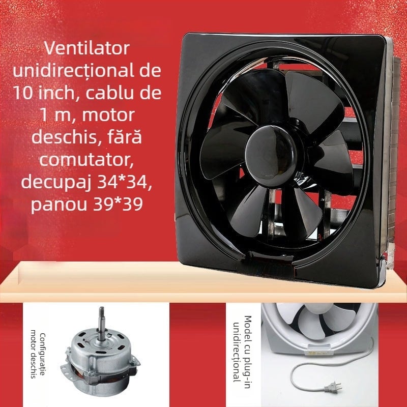 Ventilator de evacuare tip fereastră pentru bucătărie și baie, 1000W, 220V, 50Hz, montaj suspendat