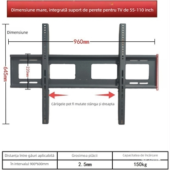 Suport TV pentru perete, integrat, compatibil universal, modelul 3265, capacitate 5-10 kg