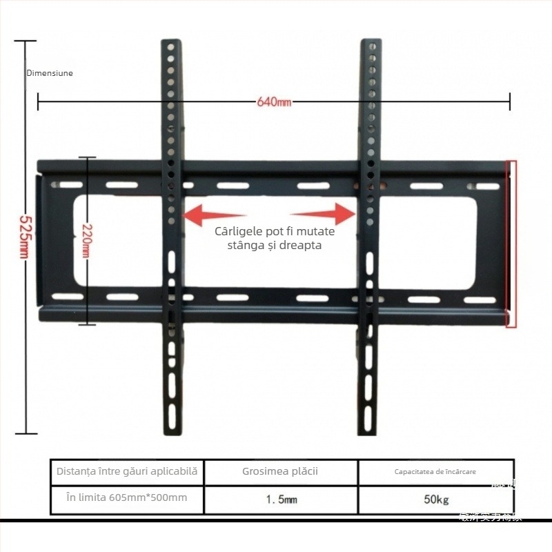 Suport TV pentru perete, integrat, compatibil universal, modelul 3265, capacitate 5-10 kg