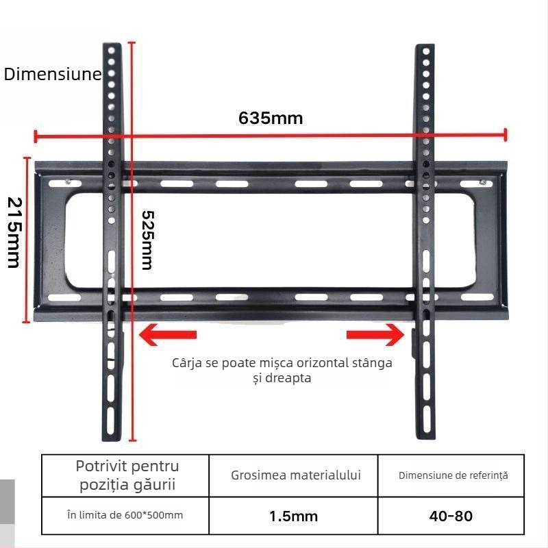 Suport TV pentru perete, integrat, compatibil universal, modelul 3265, capacitate 5-10 kg