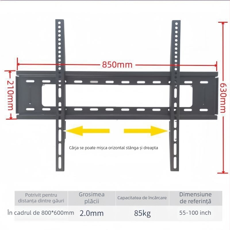 Suport TV pentru perete, integrat, compatibil universal, modelul 3265, capacitate 5-10 kg