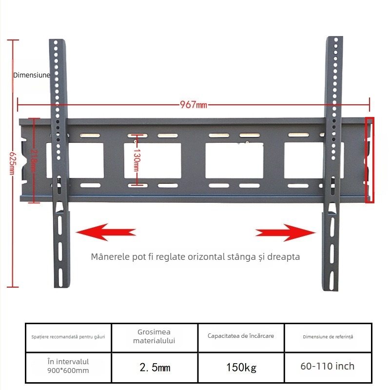 Suport TV pentru perete, integrat, compatibil universal, modelul 3265, capacitate 5-10 kg