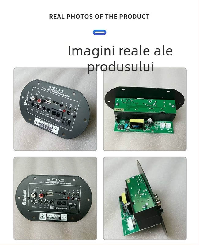 Placă amplificator Bluetooth pentru subwoofer – 25W, 12/24/220V, pentru uz casnic și auto