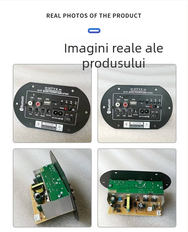 Placă amplificator Bluetooth pentru subwoofer – 25W, 12/24/220V, pentru uz casnic și auto