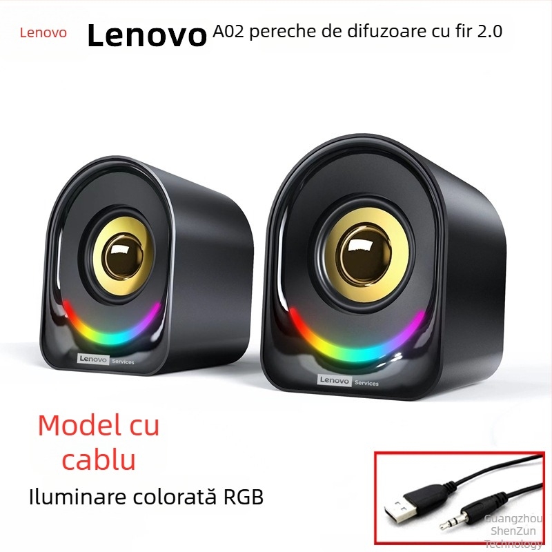 Lenovo B02 difuzor stereo USB alimentat cu Bluetooth 4.0, ieșire 3W, 40Hz-20kHz, 2 difuzoare