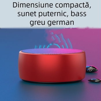 Boxă Bluetooth portabilă 5W, baterie încorporată 300–500mAh, IPX5 rezistent la apă, Bluetooth 5.0, intervalul de frecvență 60 Hz–15 kHz