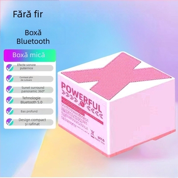 Boxă Bluetooth portabilă – Bluetooth 5.0 – Putere de ieșire 5W – Distanța de acțiune până la 10 m – Baterie încorporată 300–500 mAh – SNR ≥ 70 dB