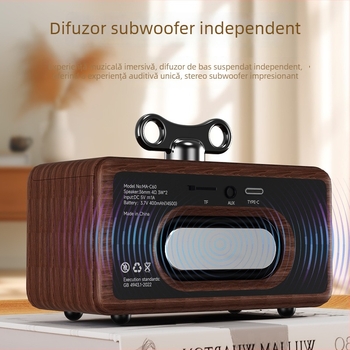 Boxă Bluetooth Retro Bird cu TWS, portabilă pentru acasă și exterior, baterie încorporată 500–800 mAh, Bluetooth 5.3, 60 Hz–15 kHz, SNR ≥70 dB, 6 W