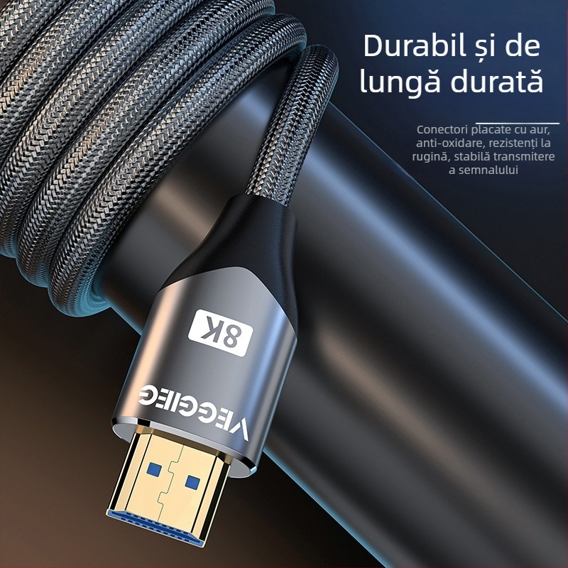 Cablu HDMI 2.1 • Interfață HDMI8K • Cupru fără oxigen • Conectori placati cu aur • Lungime 1-5 m