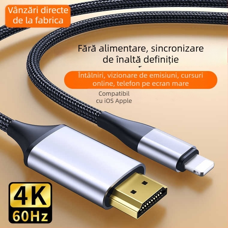 Cablu HDMI pentru dispozitive Apple, cablu HDMI 2.0 HDTV de înaltă viteză, OEM disponibil, lansat în 2024