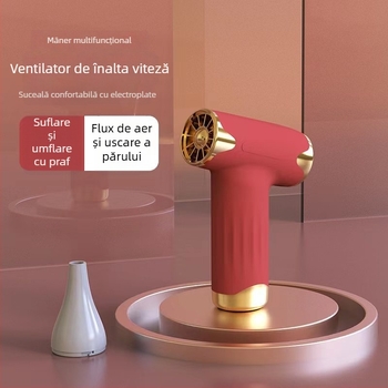 Uscător de păr mini wireless cu motor brushless DC, 60W, 5V, 4 viteze, duză de aer unică