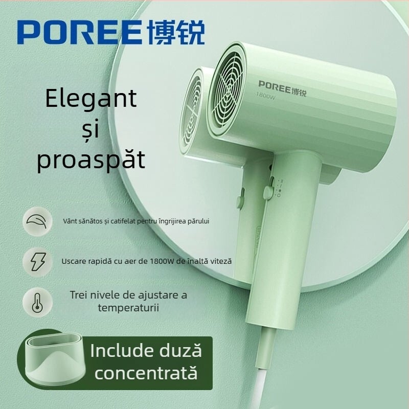 Uscător de păr Borui PH1627/PH1628, 1800W, motor fără perii DC, 220V, carcasă ABS