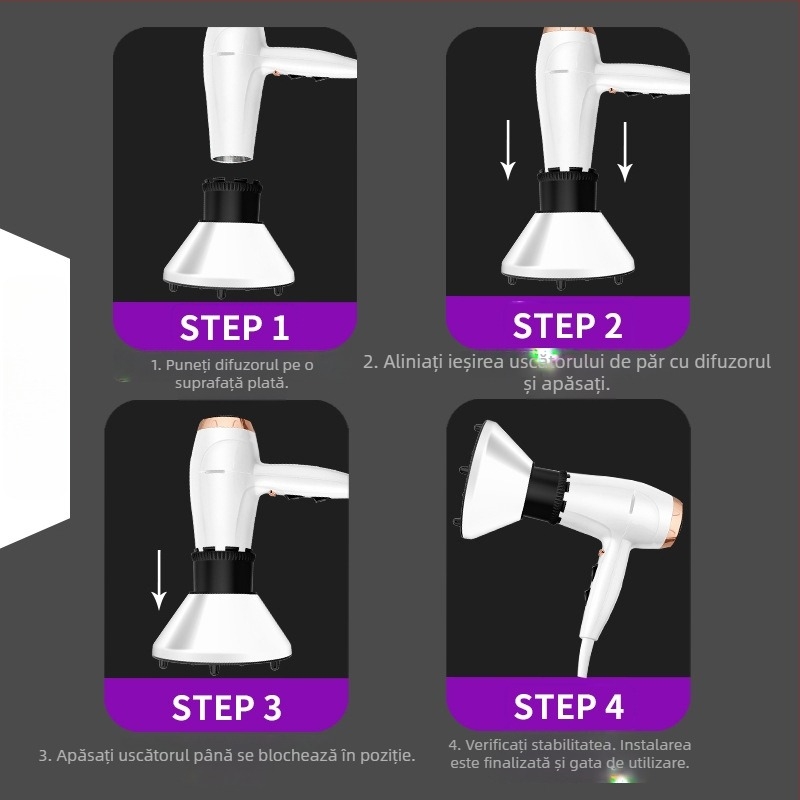 Accesoriu pentru uscător de păr pentru bucle, interfață universală, model G9, material PC, greutate 0,23 kg, KUCHITE