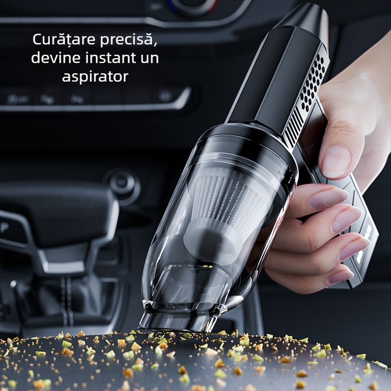 Ventilator auto cu motor fără perii, portabil, turbo de înaltă viteză, 160W, model ST-8113, toate-in-one suflare și aspirație praf