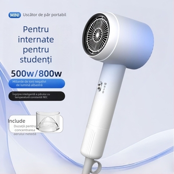 Uscător de păr pentru cămin — 800W, motor DC, 220V, 3 viteze de flux de aer, duză difuzor unică