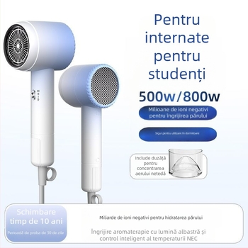 Uscător de păr pentru cămin — 800W, motor DC, 220V, 3 viteze de flux de aer, duză difuzor unică