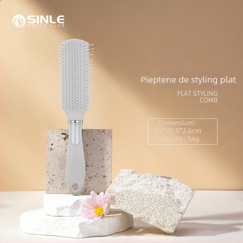 Pieptene cu pernă de aer, material PP, dinți late, anti-static, masaj al scalpului