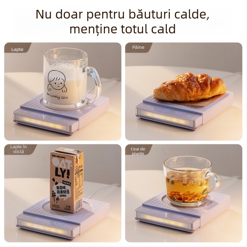 Suport încălzitor pentru cești cu încălzitor PTC, alimentare la priză 220V, 50W