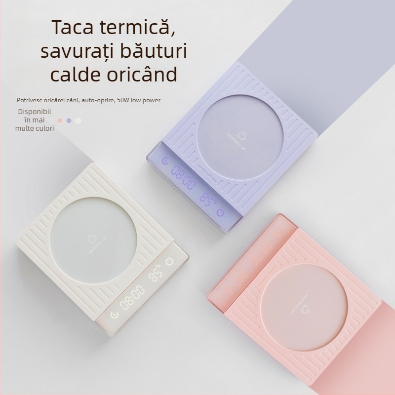 Suport încălzitor pentru cești cu încălzitor PTC, alimentare la priză 220V, 50W