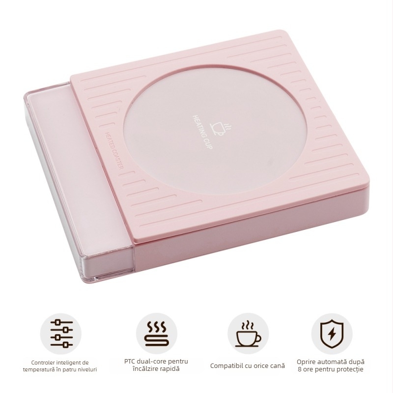 Suport încălzitor pentru cești cu încălzitor PTC, alimentare la priză 220V, 50W