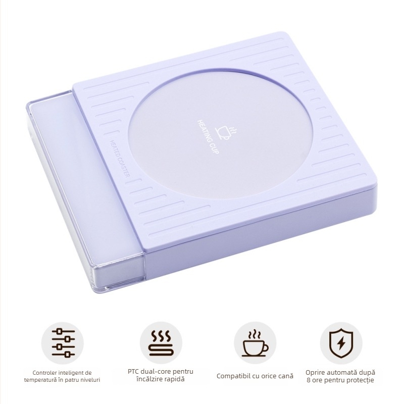 Suport încălzitor pentru cești cu încălzitor PTC, alimentare la priză 220V, 50W