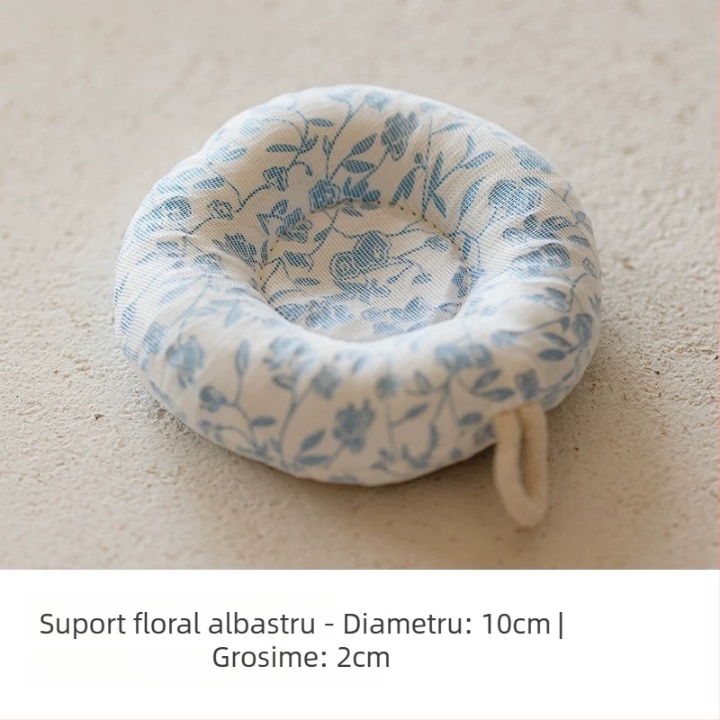 Covoraș pentru ceainic din bumbac-lenin, în stil japonez, cu protecție anti-arși îngroșată, suport circular pentru ceai și pentru lapte, realizat manual