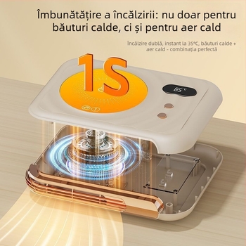 Încălzitor de birou 2 în 1, suport ceramic pentru ceașcă, temperatură constantă, fără oprire automată