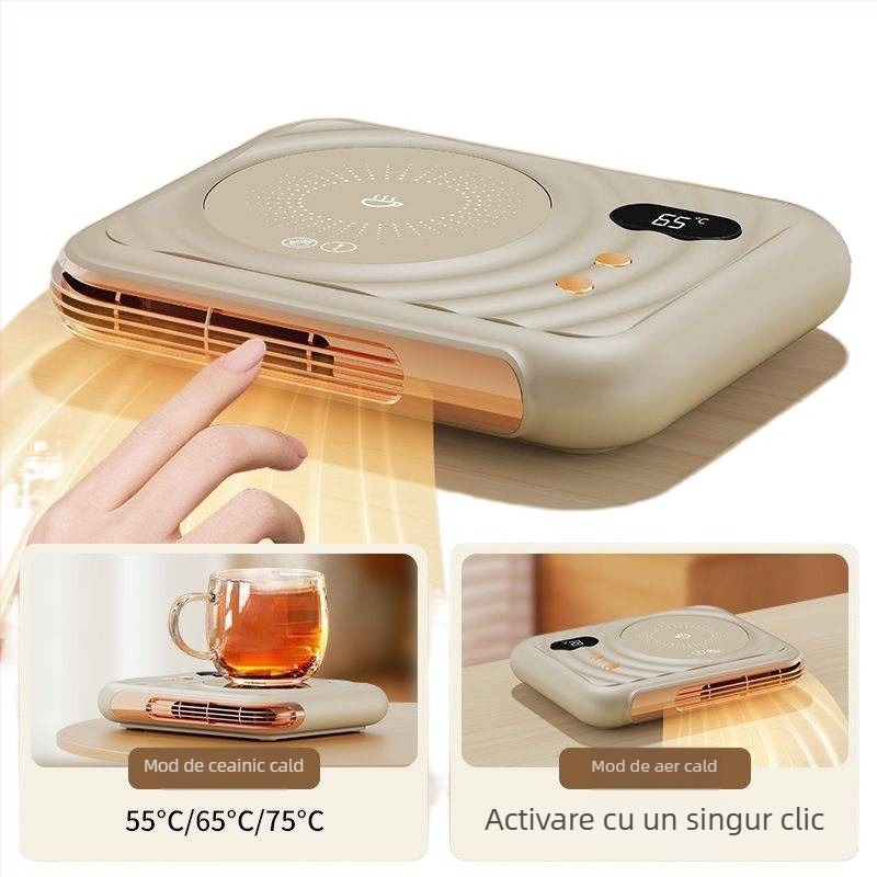 Încălzitor de birou 2 în 1, suport ceramic pentru ceașcă, temperatură constantă, fără oprire automată