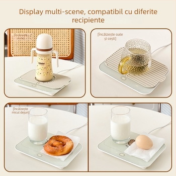 Suport inteligent pentru pahare cu temperatură constantă pentru casă și birou – carcasă ABS, alimentare externă, control prin atingere, 6 niveluri de temperatură, oprire automată