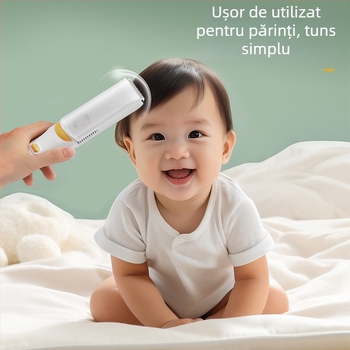 Mașină de tuns păr pentru bebeluși – ultra-ușoară, silențioasă, cu aspirație automată a părului; reîncărcabilă, 5W, rezistentă la apă; brand Create rhyme