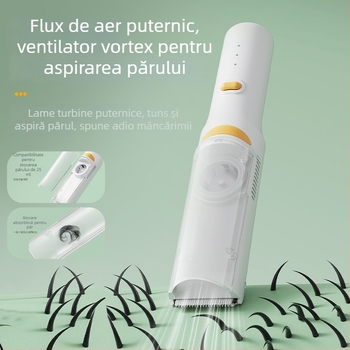 Mașină de tuns păr pentru bebeluși – ultra-ușoară, silențioasă, cu aspirație automată a părului; reîncărcabilă, 5W, rezistentă la apă; brand Create rhyme