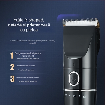 Mașină de tuns păr pentru copii, ultra-silențioasă, cu baterie încorporată, lamă ceramică, autonomie 1–3 ore, reîncărcabilă