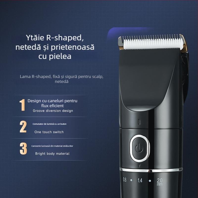 Mașină de tuns păr pentru copii, ultra-silențioasă, cu baterie încorporată, lamă ceramică, autonomie 1–3 ore, reîncărcabilă