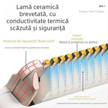 Puliton Mașină de tuns păr – Ultra-quiet, Reîncărcabilă, 5W, Aspirație de păr, Rezistentă la apă, pentru bebeluși și copii