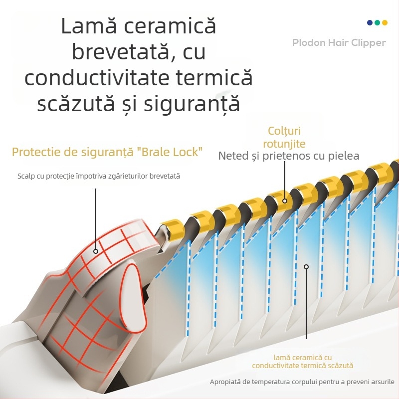 Puliton Mașină de tuns păr – Ultra-quiet, Reîncărcabilă, 5W, Aspirație de păr, Rezistentă la apă, pentru bebeluși și copii