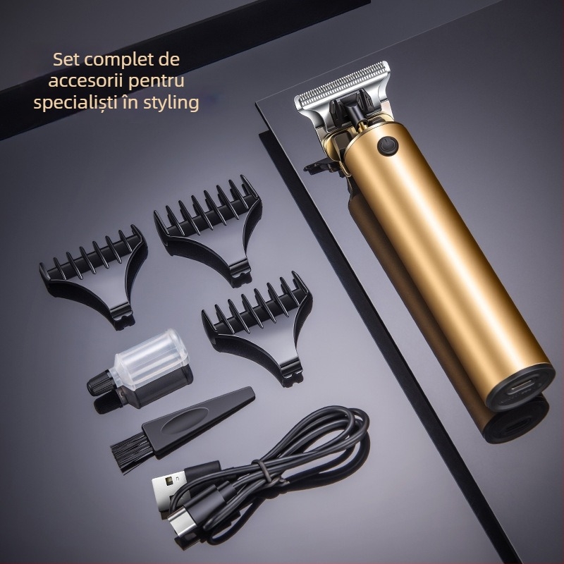 Set de tuns păr - reîncărcabil, motor cu perii, lame din oțel inoxidabil, rezistent la apă, baterie încorporată 1200–2000mAh