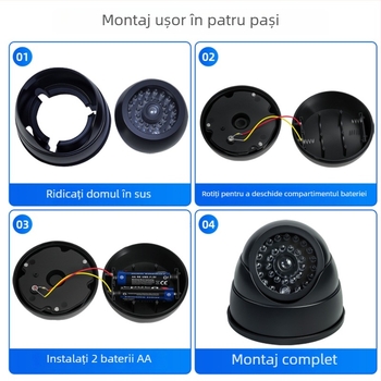 Cameră de supraveghere simulată — Carcasă din plastic, Temperatură de lucru -10°C până la 45°C, Tensiune: 3, Greutate: 149 g