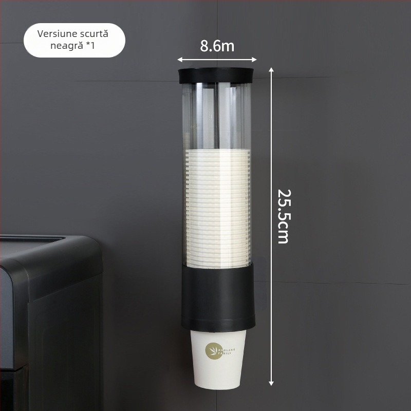 Suport de pahare din hârtie, montat pe perete, PP, capacitate mare, protecție la praf și umiditate