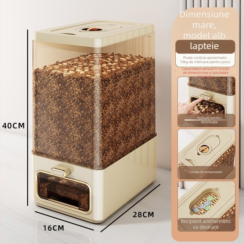 Cutie de depozitare a orezului, sigilată, PET plastic, capacitate 7–8 L, rezistentă la insecte și umiditate