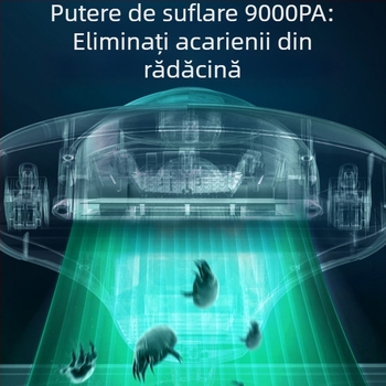 Aspirator manual pentru acarieni cu sterilizare UV și duză ciclonică, alimentare prin cablu, cablu de aproximativ 4 m, recipient praf >0,4 L
