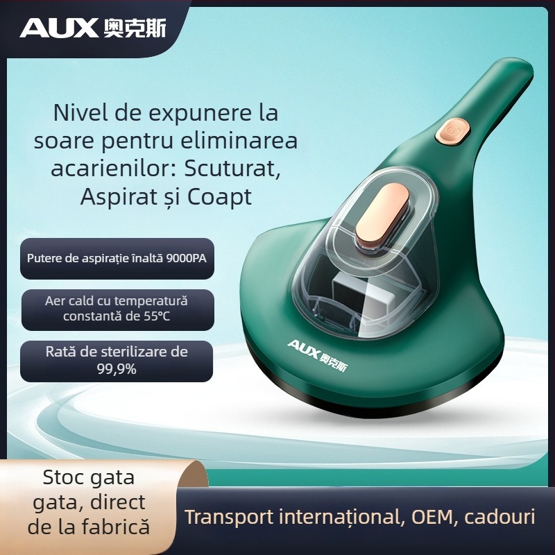 Aspirator manual pentru acarieni cu sterilizare UV și duză ciclonică, alimentare prin cablu, cablu de aproximativ 4 m, recipient praf >0,4 L